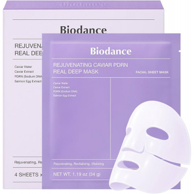 Biodance Rejuvenating Caviar PDRN Real Deep Mask (Purple) (1pack 4 sheet of Mask)